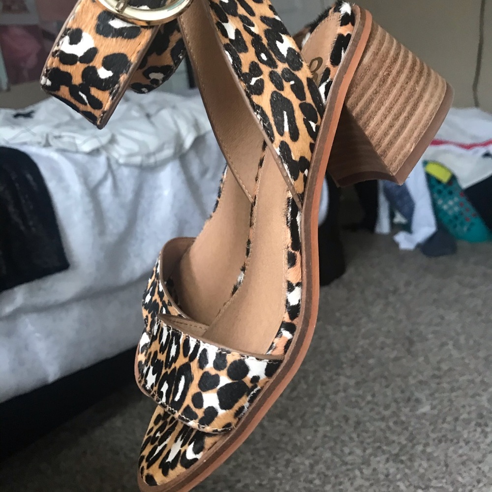 GB Leopard Short Block Heel